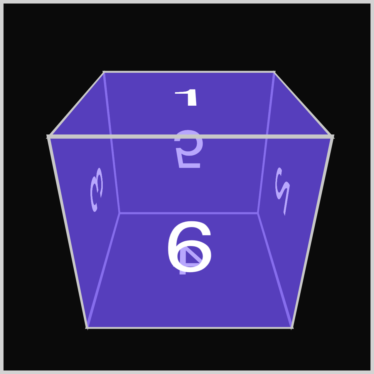 CSS 3D Cube - Example 2 - Violet