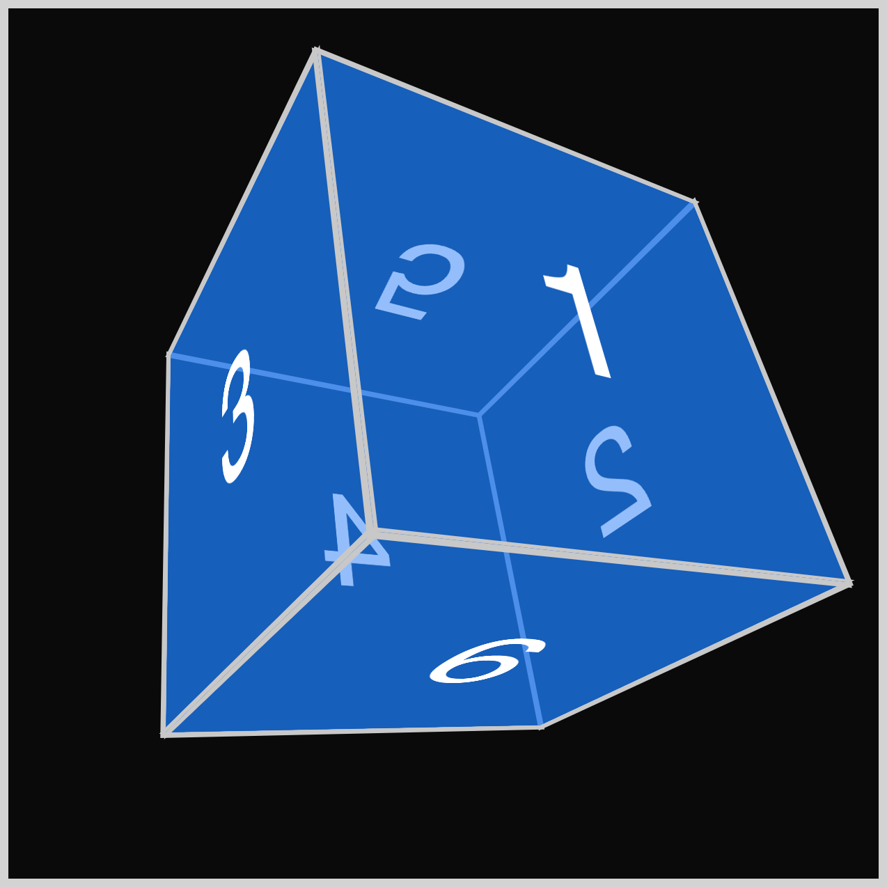 CSS 3D Cube - Example 1 - Blue