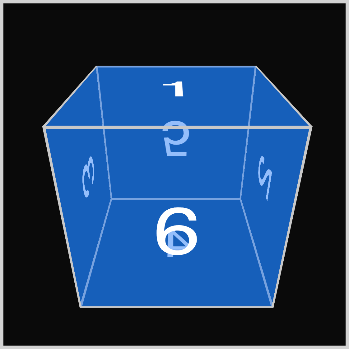 X-axis Blue Cube - 60 degrees