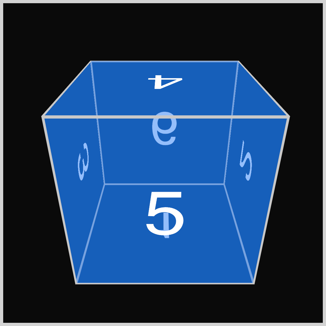 X-axis Blue Cube - 240 degrees