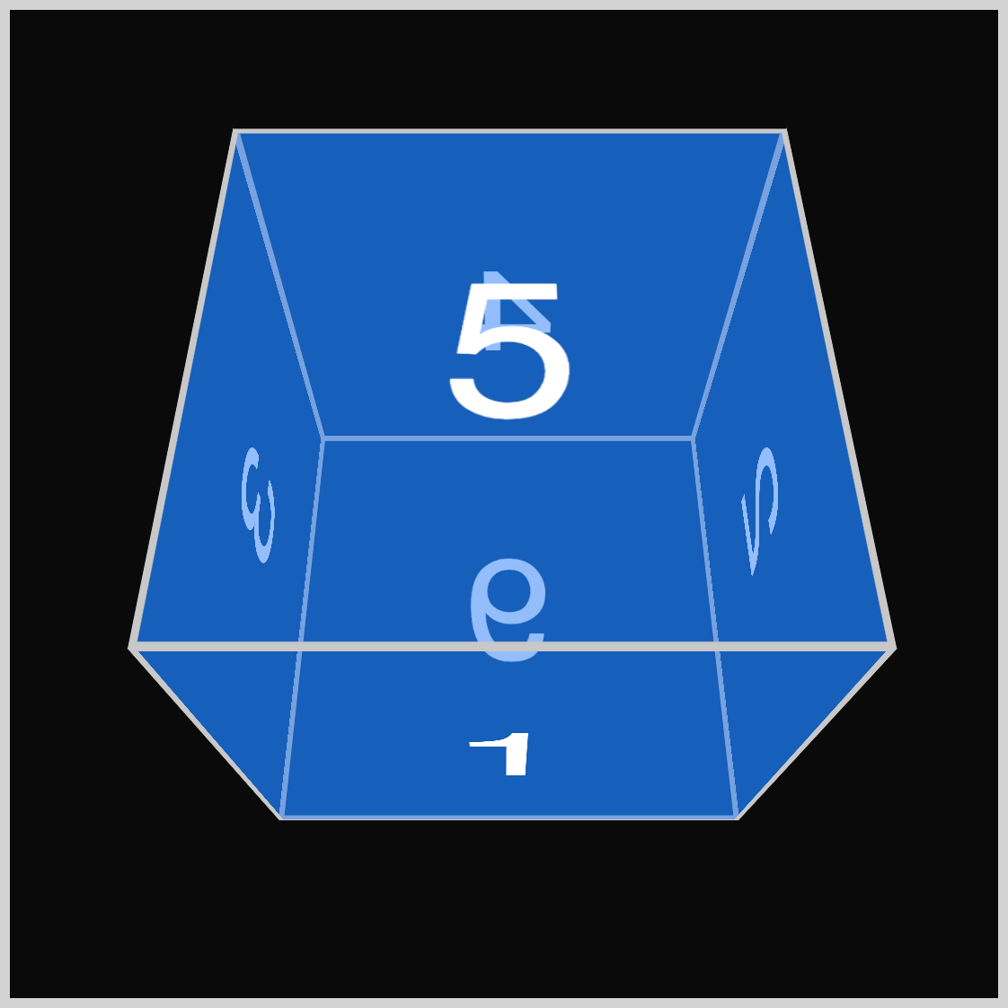 X-axis Blue Cube - 300 degrees