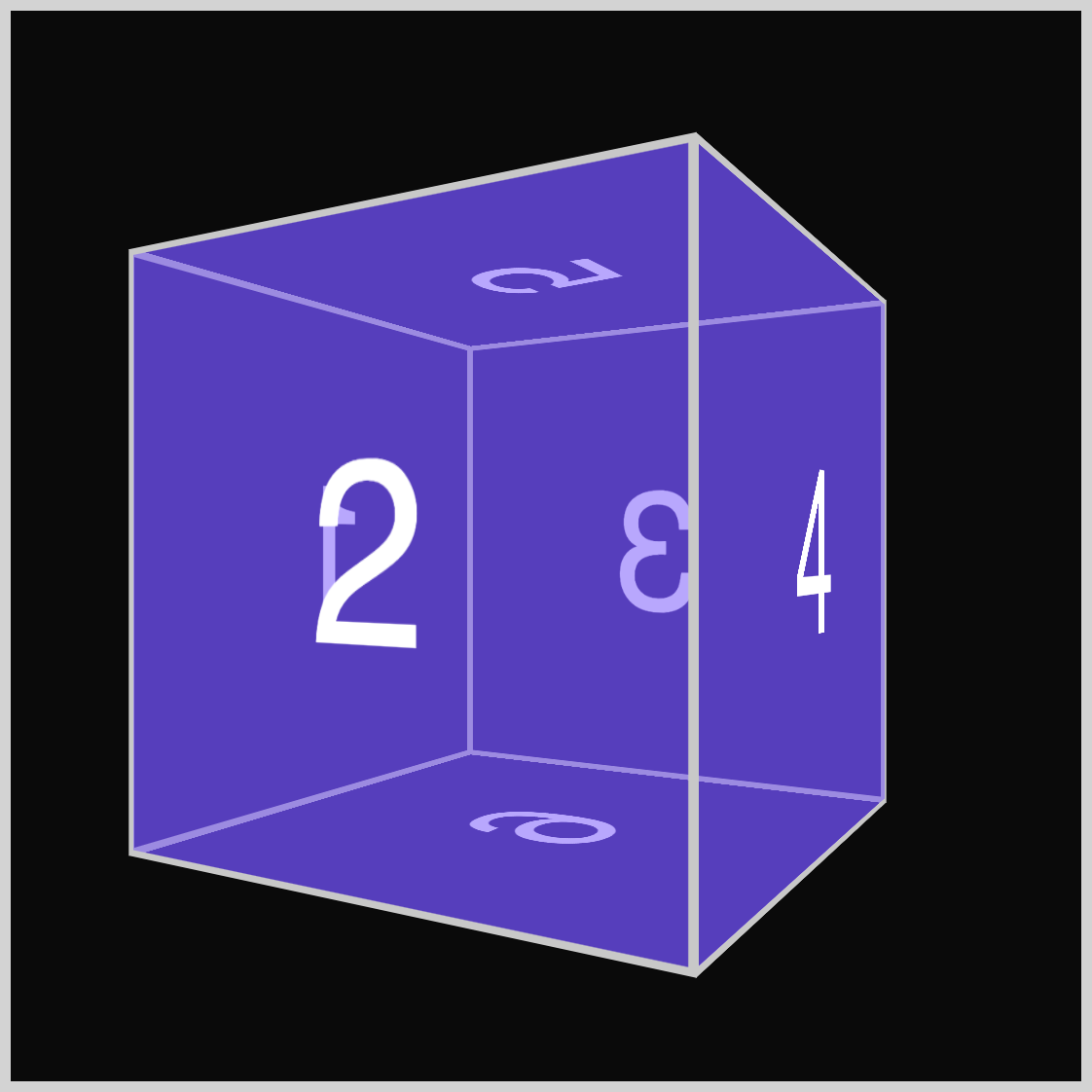 Y-axis Violet Cube - 240 degrees