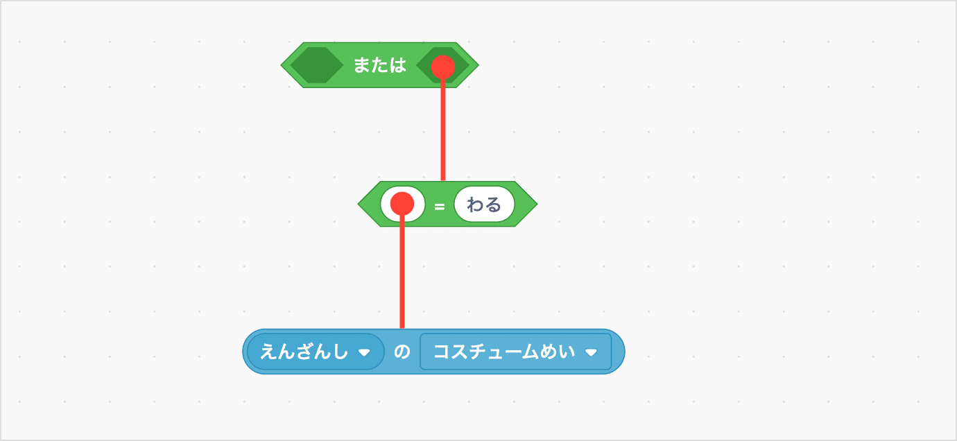 「または」「わるとひとしい」「えんざんしのコスチュームめい」