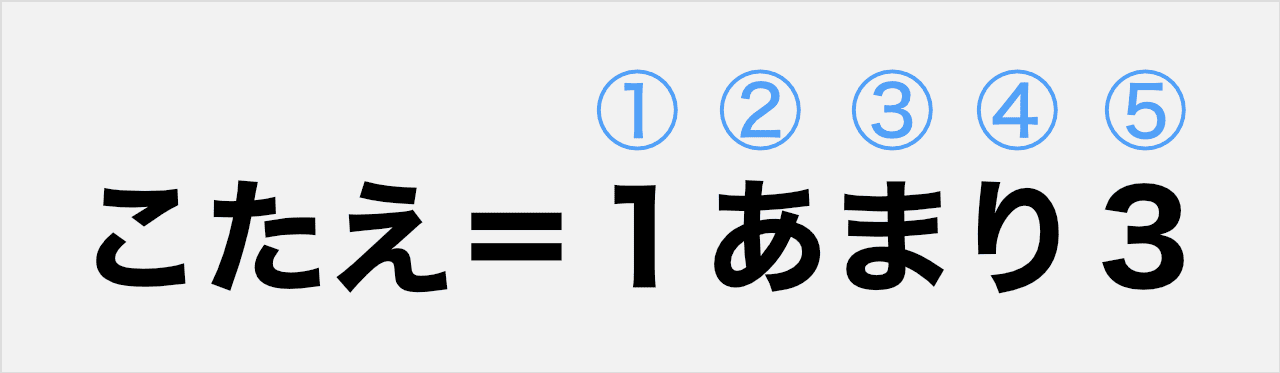 いちのくらいは、こたえの1ばんめのもじ