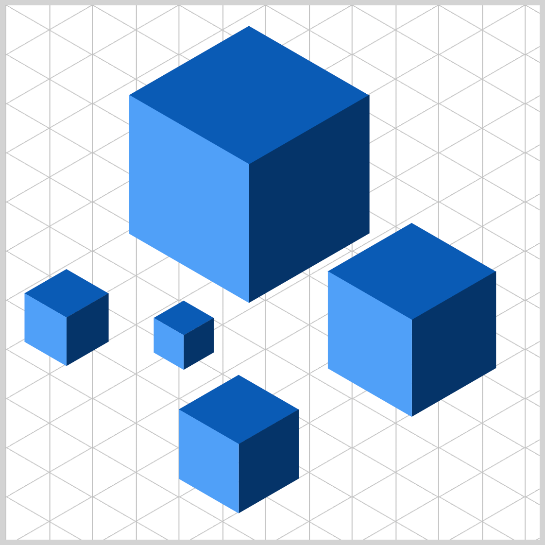 Multiple Isometric Cubes - With Grid Preview