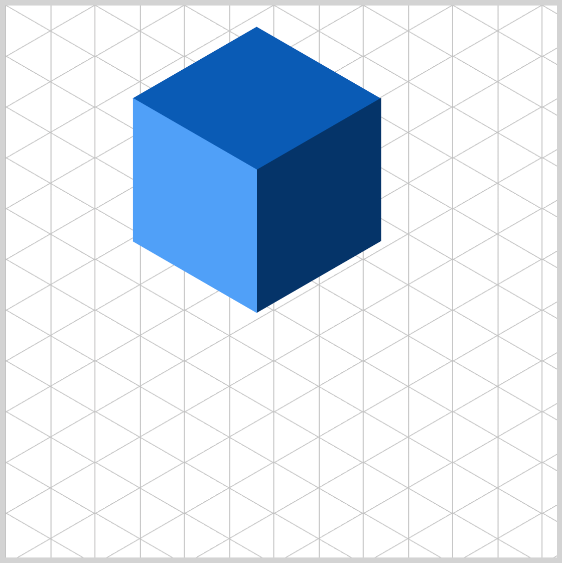 Isometric Cube - With Grid Guide Preview